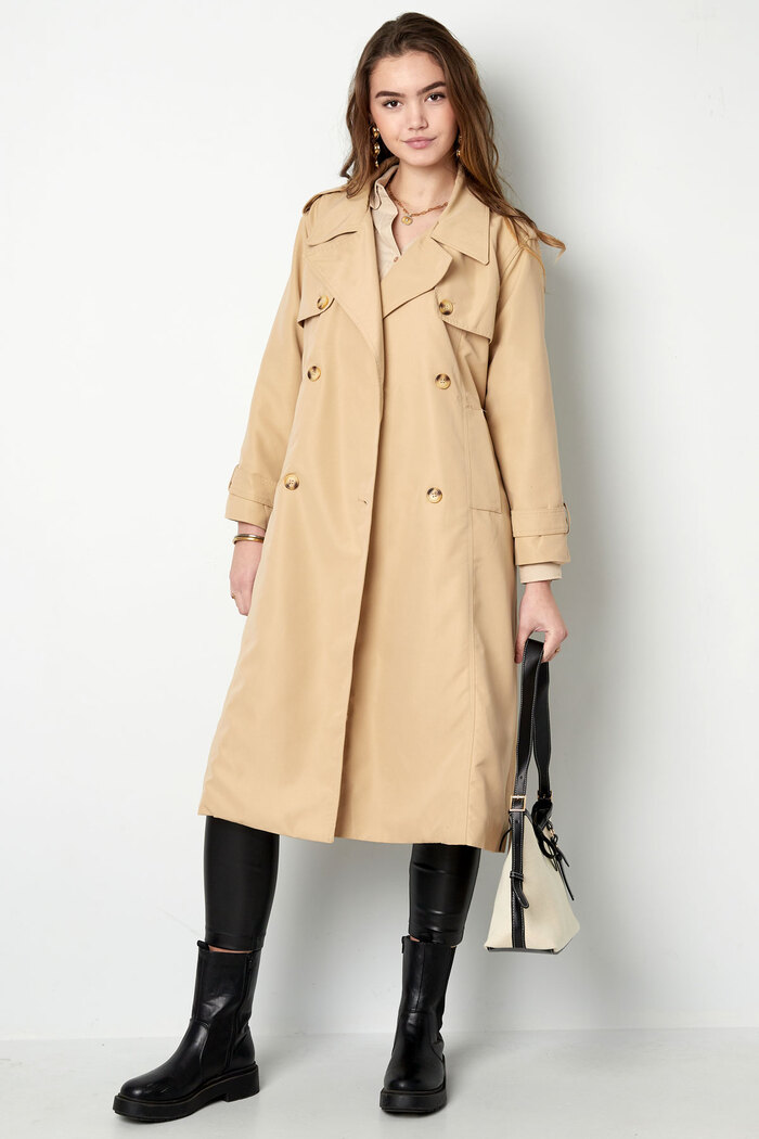 Trench lungo basic - beige S Immagine5